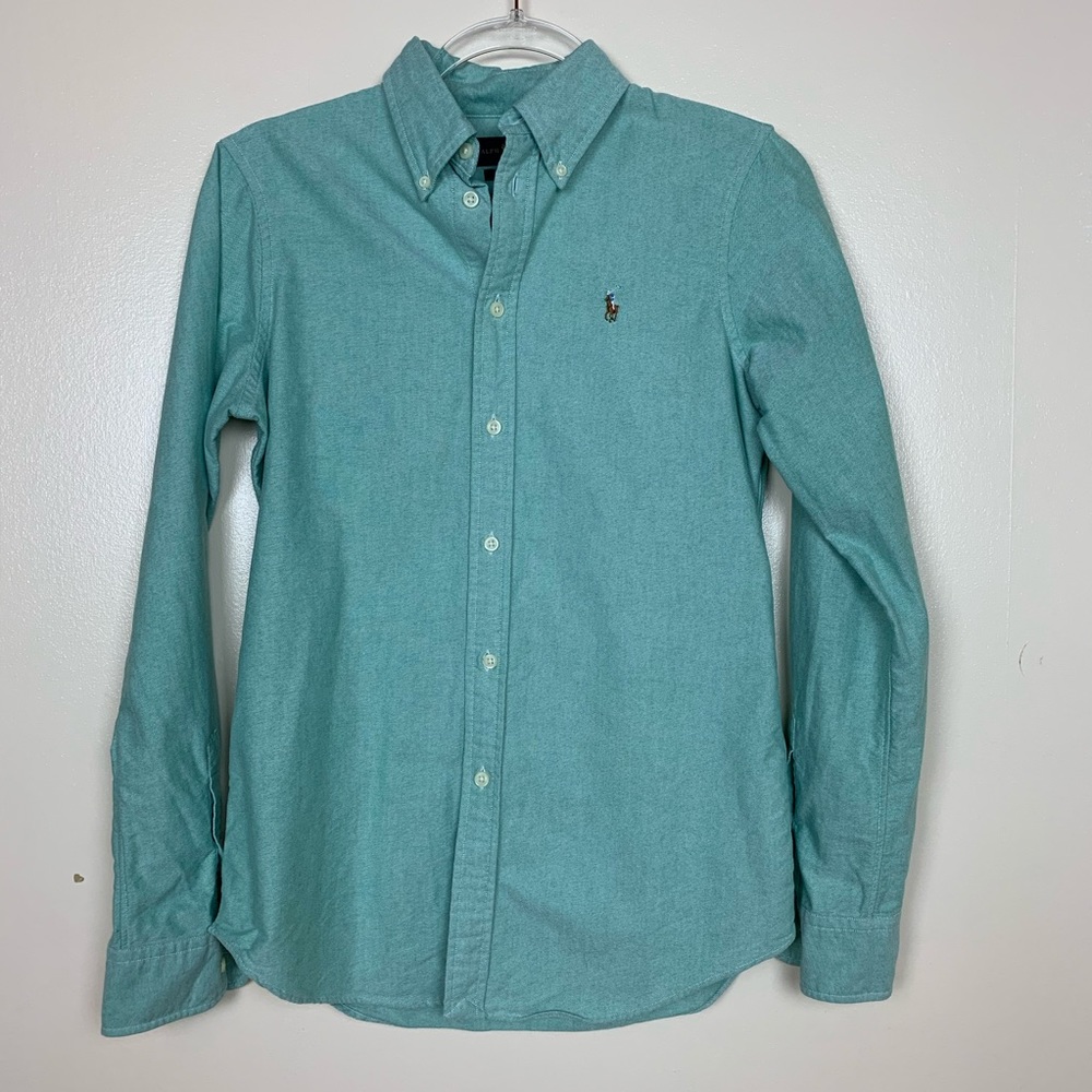 Ralph Lauren Custom Fit Button Long Sleeve Top